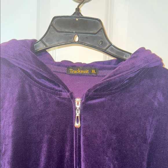 Tracksuit Purple Velvet Zip-Up Hoodie - Picture 2 of 4